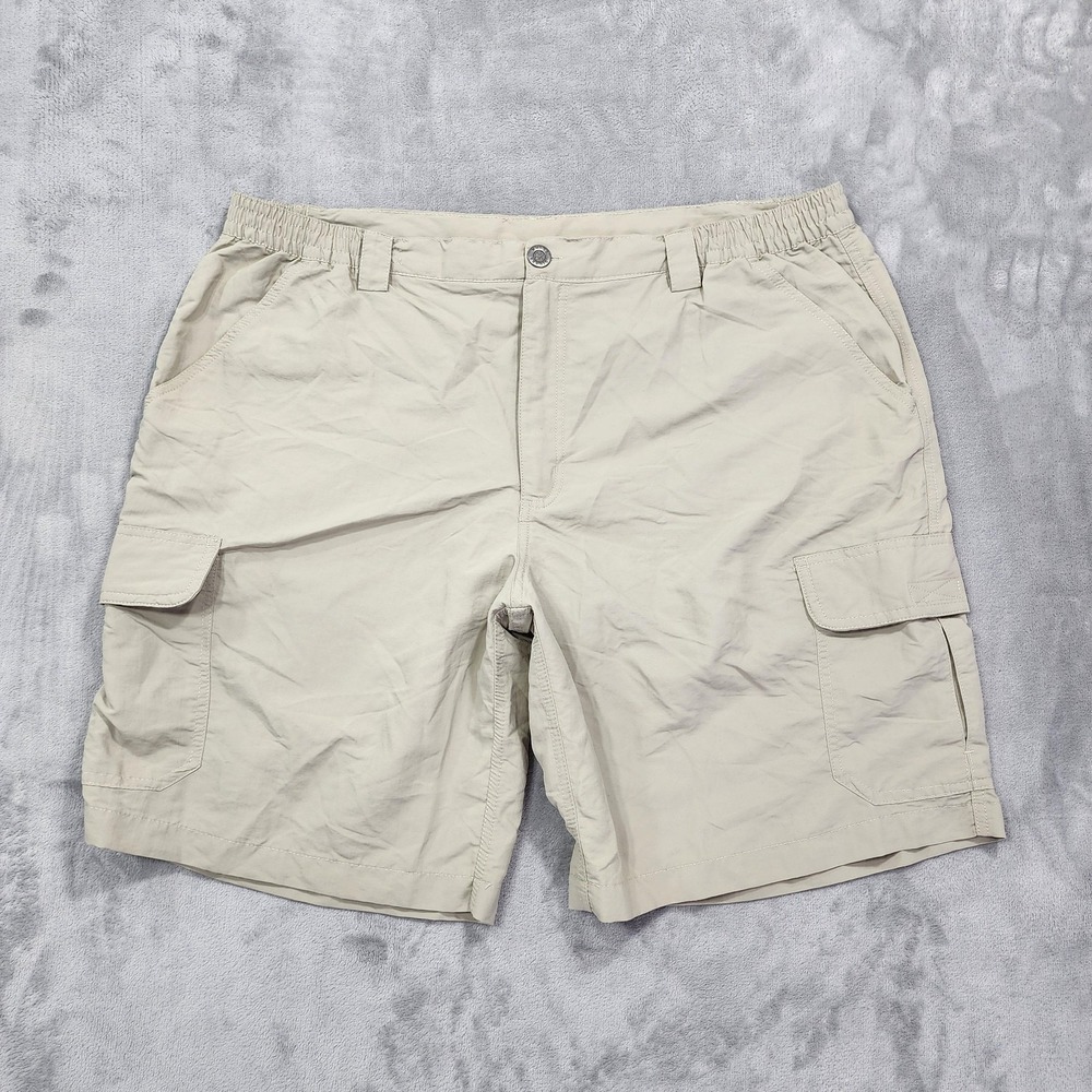 White Sierra Shorts Mens 2XL Beige‎ Nylon Cargo Lightweight Outdoor Utility